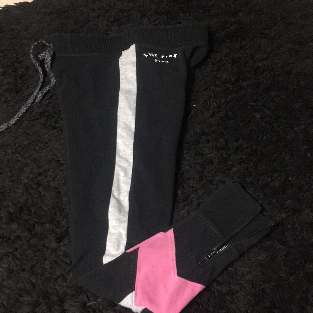 Black pink pants